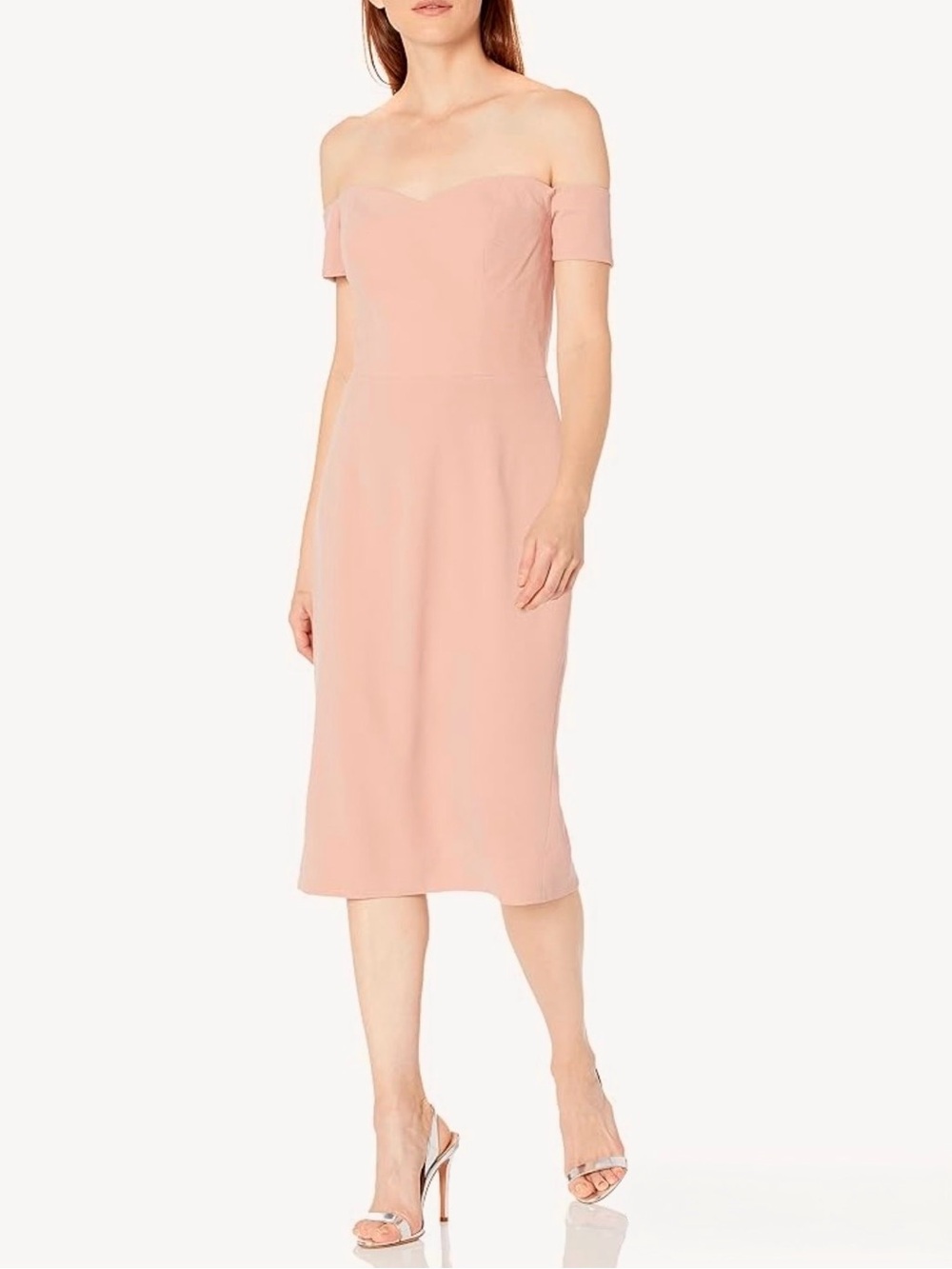 Dress the Population Blush Pink Sweetheart Midi Dress